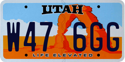 UT license plate W476GG