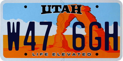 UT license plate W476GH