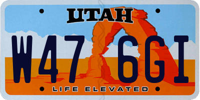 UT license plate W476GI