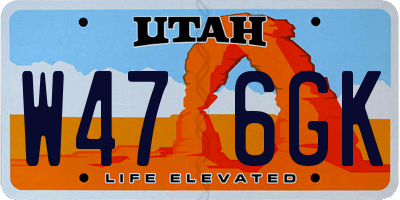UT license plate W476GK