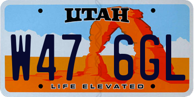 UT license plate W476GL