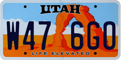 UT license plate W476GO