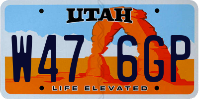 UT license plate W476GP
