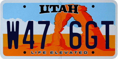 UT license plate W476GT