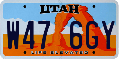 UT license plate W476GY