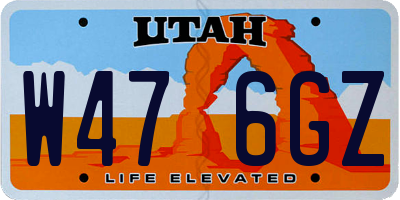 UT license plate W476GZ