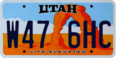 UT license plate W476HC