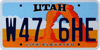 UT license plate W476HE
