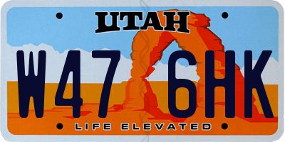 UT license plate W476HK