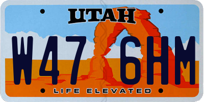 UT license plate W476HM