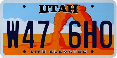 UT license plate W476HO