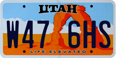 UT license plate W476HS