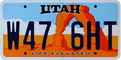 UT license plate W476HT