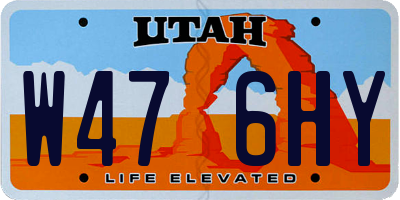 UT license plate W476HY