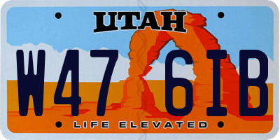UT license plate W476IB