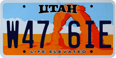 UT license plate W476IE