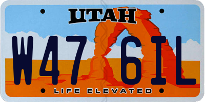 UT license plate W476IL