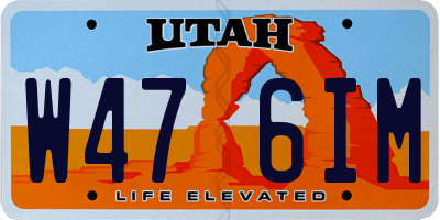 UT license plate W476IM