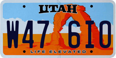 UT license plate W476IO