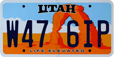 UT license plate W476IP