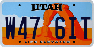 UT license plate W476IT