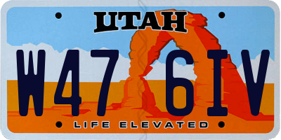 UT license plate W476IV
