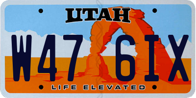 UT license plate W476IX