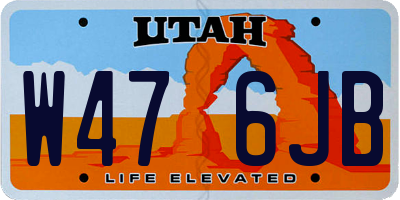 UT license plate W476JB