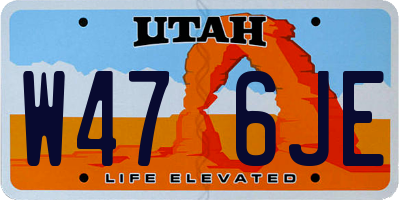UT license plate W476JE