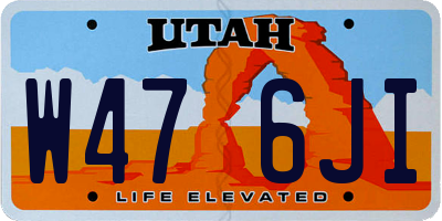 UT license plate W476JI