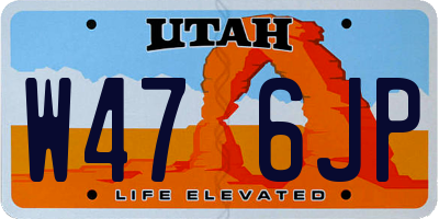 UT license plate W476JP
