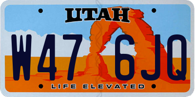 UT license plate W476JQ