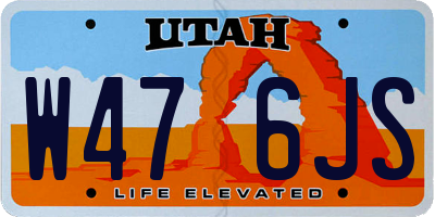 UT license plate W476JS