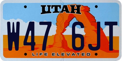 UT license plate W476JT