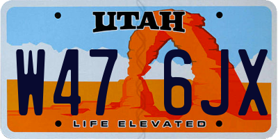 UT license plate W476JX