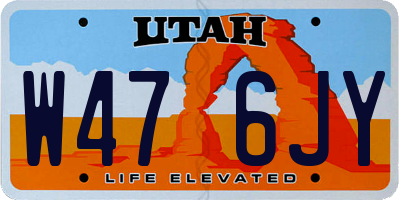 UT license plate W476JY