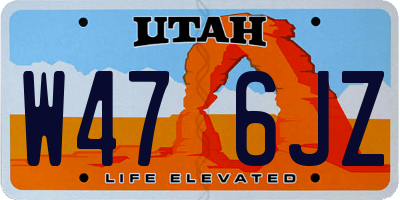 UT license plate W476JZ