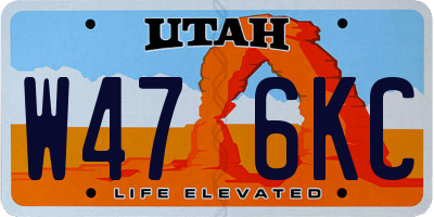 UT license plate W476KC