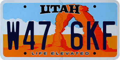 UT license plate W476KF
