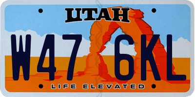 UT license plate W476KL