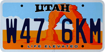 UT license plate W476KM