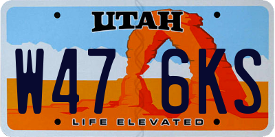 UT license plate W476KS