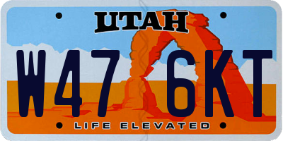 UT license plate W476KT