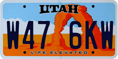 UT license plate W476KW