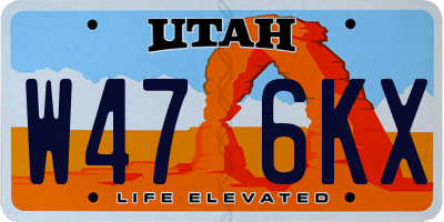 UT license plate W476KX