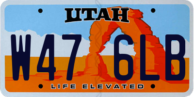 UT license plate W476LB