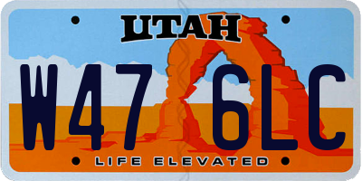 UT license plate W476LC