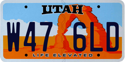 UT license plate W476LD