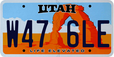 UT license plate W476LE