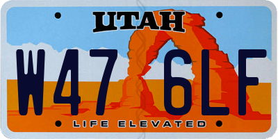 UT license plate W476LF